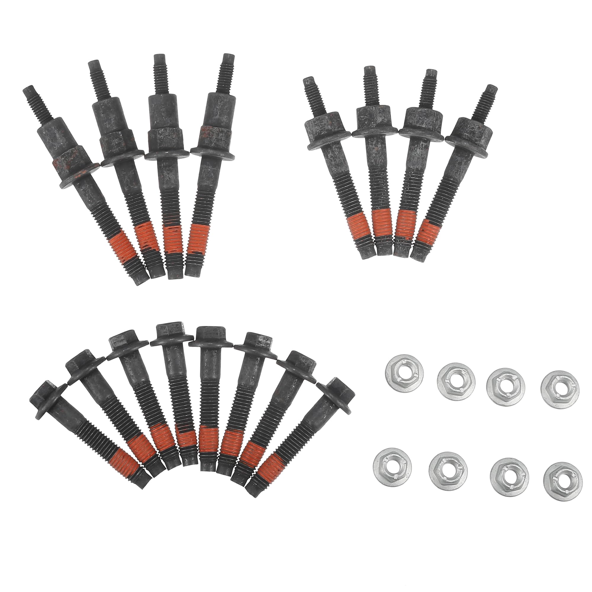 A ABSOPRO Exhaust Manifold Stud Bolt Nut Kit for Dodge for Ram 1500 02-08 | No.6505316AA/6504331, for Jeep Grand Cherokee, 4.7L V8, Exhaust manifold