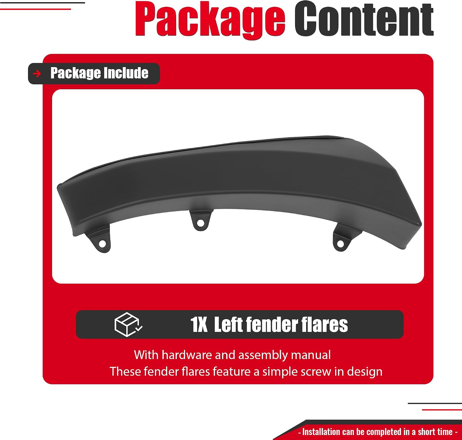 Left Fender Flare Set Compatible with 2011-2018 Ram 4500 5500
