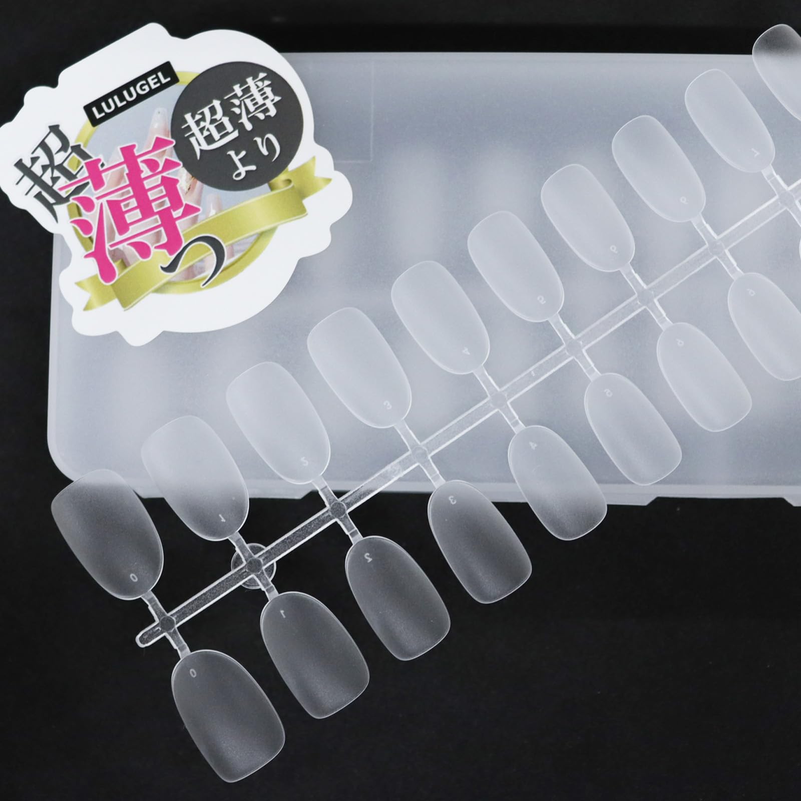 LULUGEL【根元極薄タイプ】 ネイルチップ ロング オーバル つけ爪 長さ出し|自然なフィット感・段差目立たない・サンディング加工済み|300枚入り【オーバルロング】