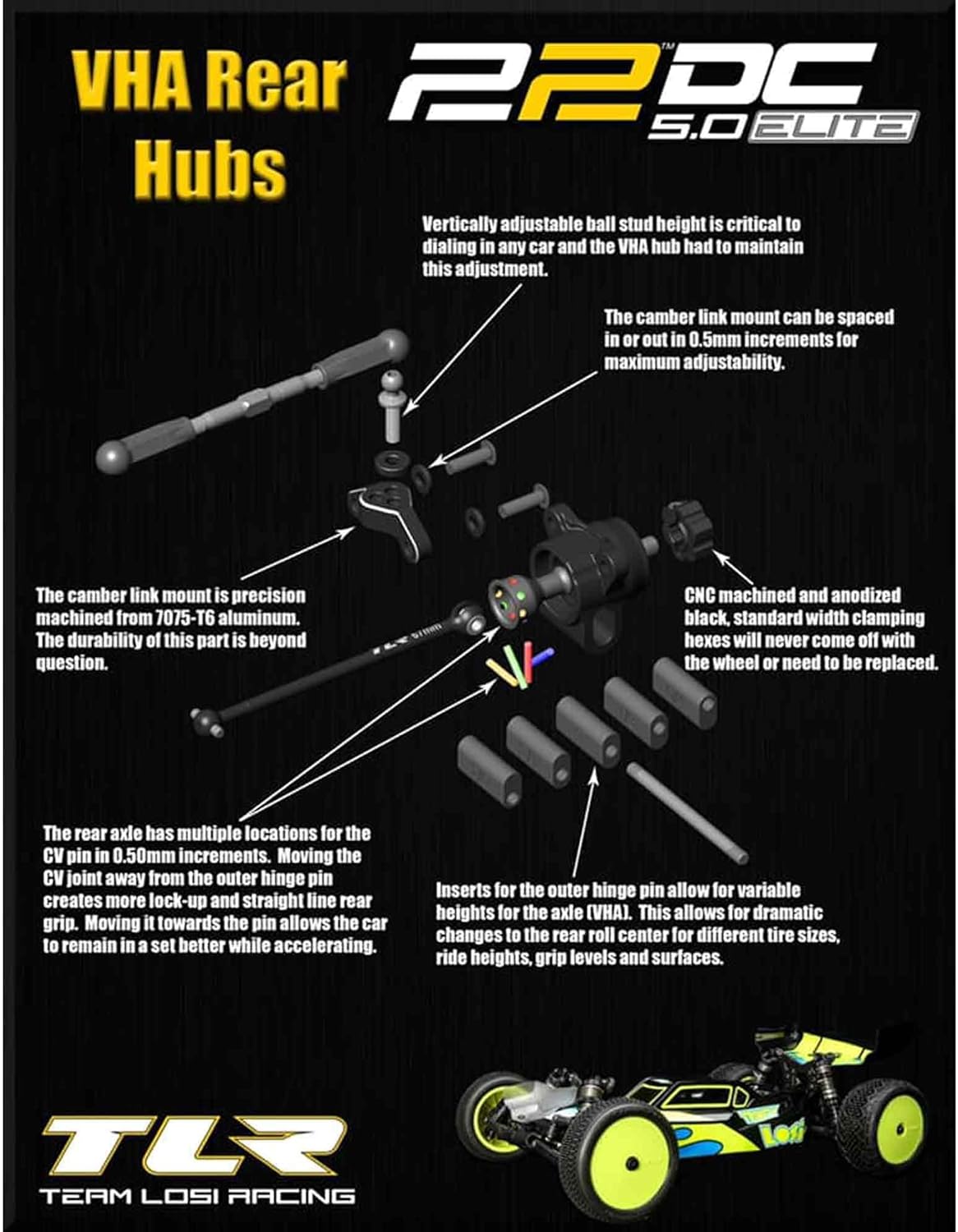 TEAM LOSI RACING VHA Conversion 22 5.0 TLR334069 Electric Car/Truck Option Parts