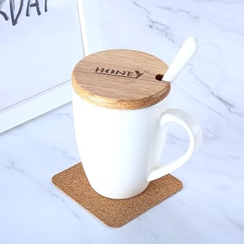 Hotop 60 Pieces 3.78 x 3.78 Self Adhesive Cork Coasters Squares Cork Mats | Non Slip Surface, Easy Peel Stick Application, DIY Coasters, Furniture Pads, 1 mm Thick, Crafts, Office, Classroom