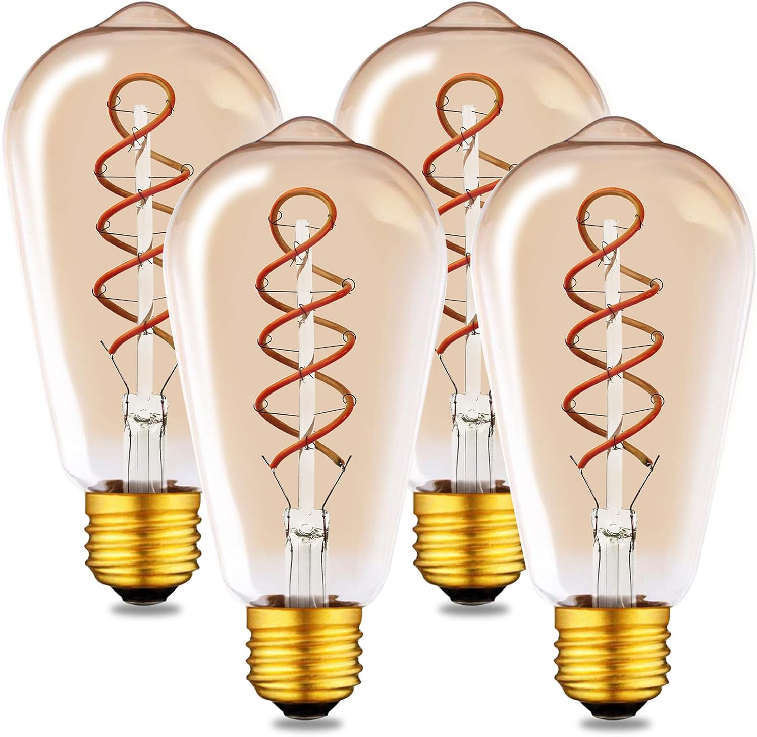 Buy Beilf Spiral Filament Dimmable LED Edison Bulbs ST21, E26 Base, Non