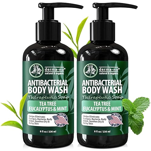 Miniatura 28 de Gel de baño antibacteriano para mujer – Gel de baño de árbol de té para picazón deportista, pie de atleta, eccema y acné de espalda – Limpieza