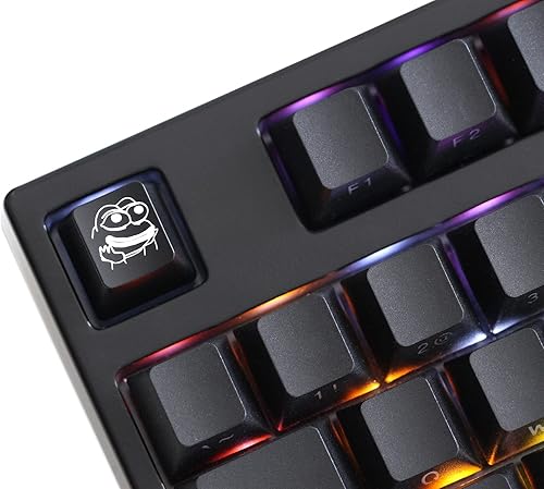 Miniatura 5 de KPREPUBLIC Novedad Shine Through Teclas ABS Grabado Atrás Iluminado Negro Rojo R1 ESC Sad Frog THX Meme Internet Trends (Red ESC SadFrog x1)