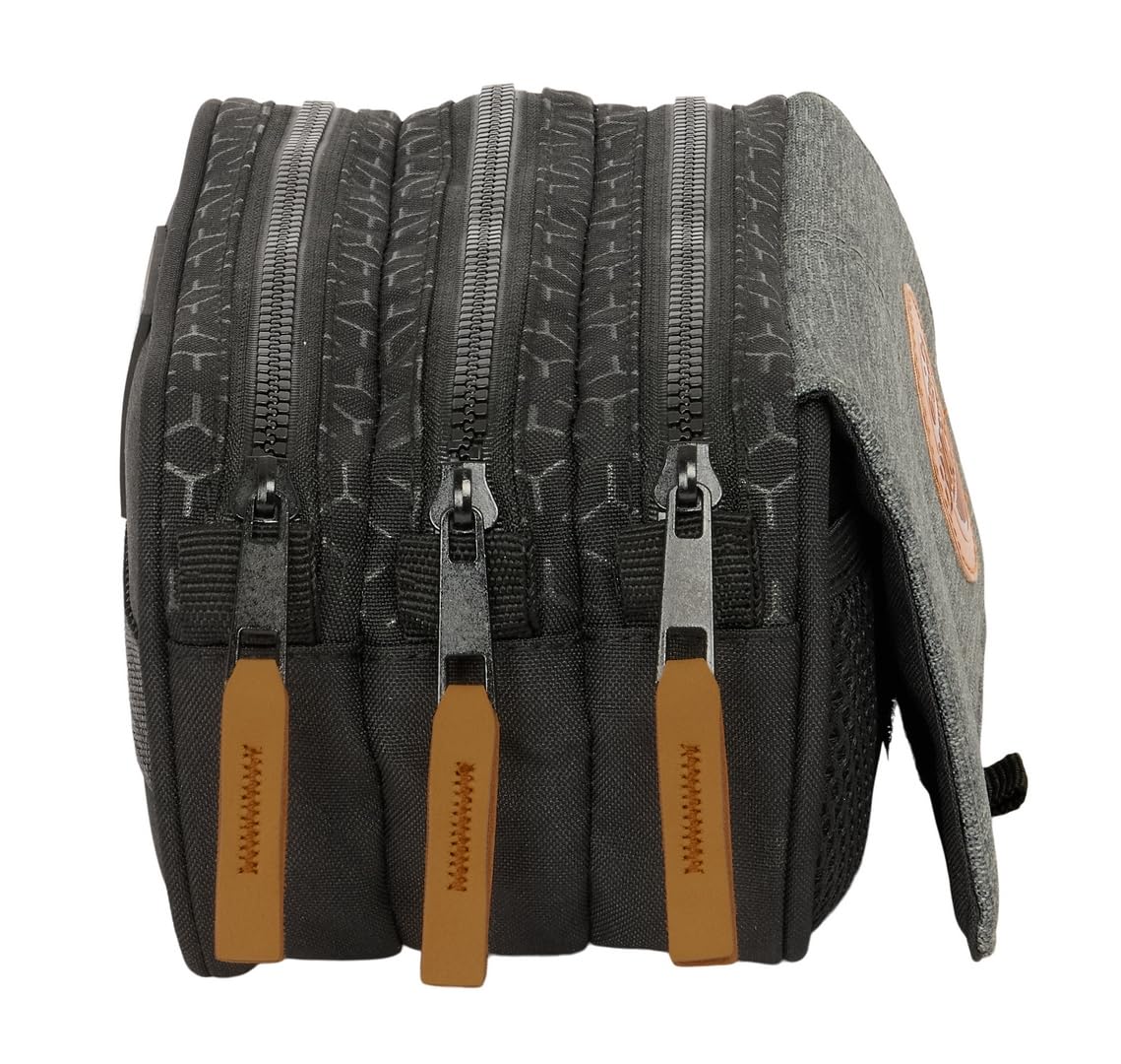 BLACKFIT8 OLD SCHOOL, Triple Big Recycled Pencil Case, Children's Pencil Case - Image 3