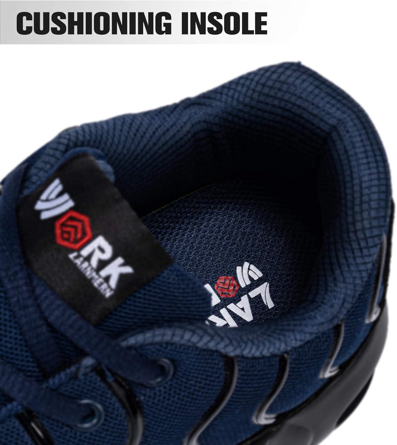 DYKHMILY Steel Toe Sneakers for Men Wide Work Shoes Puncture Proof Lightweight Safety Sneakers Slip Resistant Steel Toe Tennis Shoes