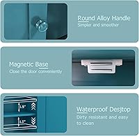 Vista 5 de TaoHFE Gabinete de Baño Turquesa, Gabinete de Pared de Baño con 2 Puertas y Estantes Ajustables, Gabinete de Almacenamiento Sobre el Inodoro