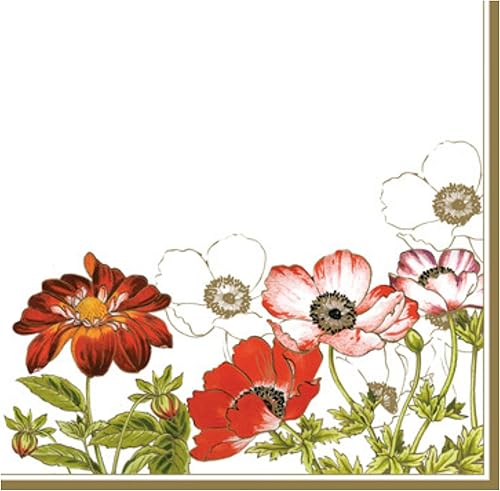 Keep Unique Servilletas de papel de 20 unidades de 13 x 13 pulgadas, 3 capas, con marco de margaritas de flores, para arte, cena y fiesta,
