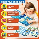 Funcils Paint by Sticker & Number for Kids - 30 Color by Sticker Paint Book | Travel, Airplane, Car Activities for Kids Ages 4-8 Girls Boys | Art & Crafts Games, Puzzle Books, Learning Educational Kit