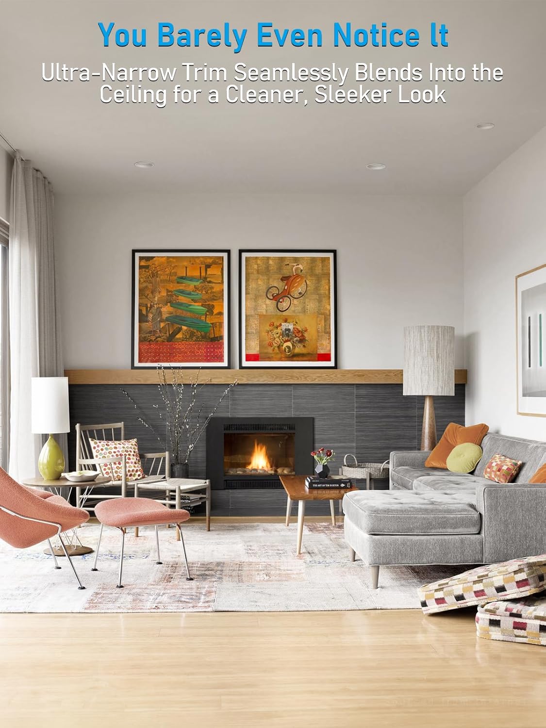 TORCHSTAR 4 Inch 5CCT LED Anti Glare LED Recessed Lights with J-Box, Narrow Trim Recessed Ceiling Light, Deep Trim Canless Downlight, Dimmable, CRI 90, 2700-5000K Selectable, ETL T24 FCC, Pack of 4 - Image 5