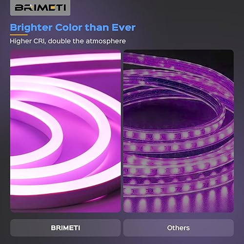 Miniatura 6 de Tira de luces LED de neón, tira de luces LED de neón RGB de 65 pies, 110-120 V, flexible, cortable, impermeable, control IP65 con aplicación,