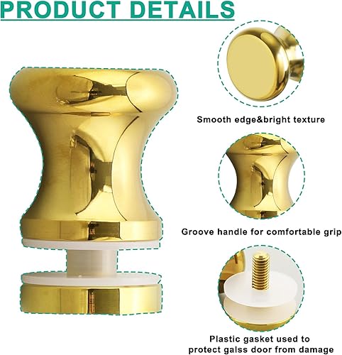 Miniatura 4 de Alise Manija de puerta de vidrio para ducha, perilla de puertas corredizas de ducha, piezas de repuesto de hardware de un solo lado para puertas de