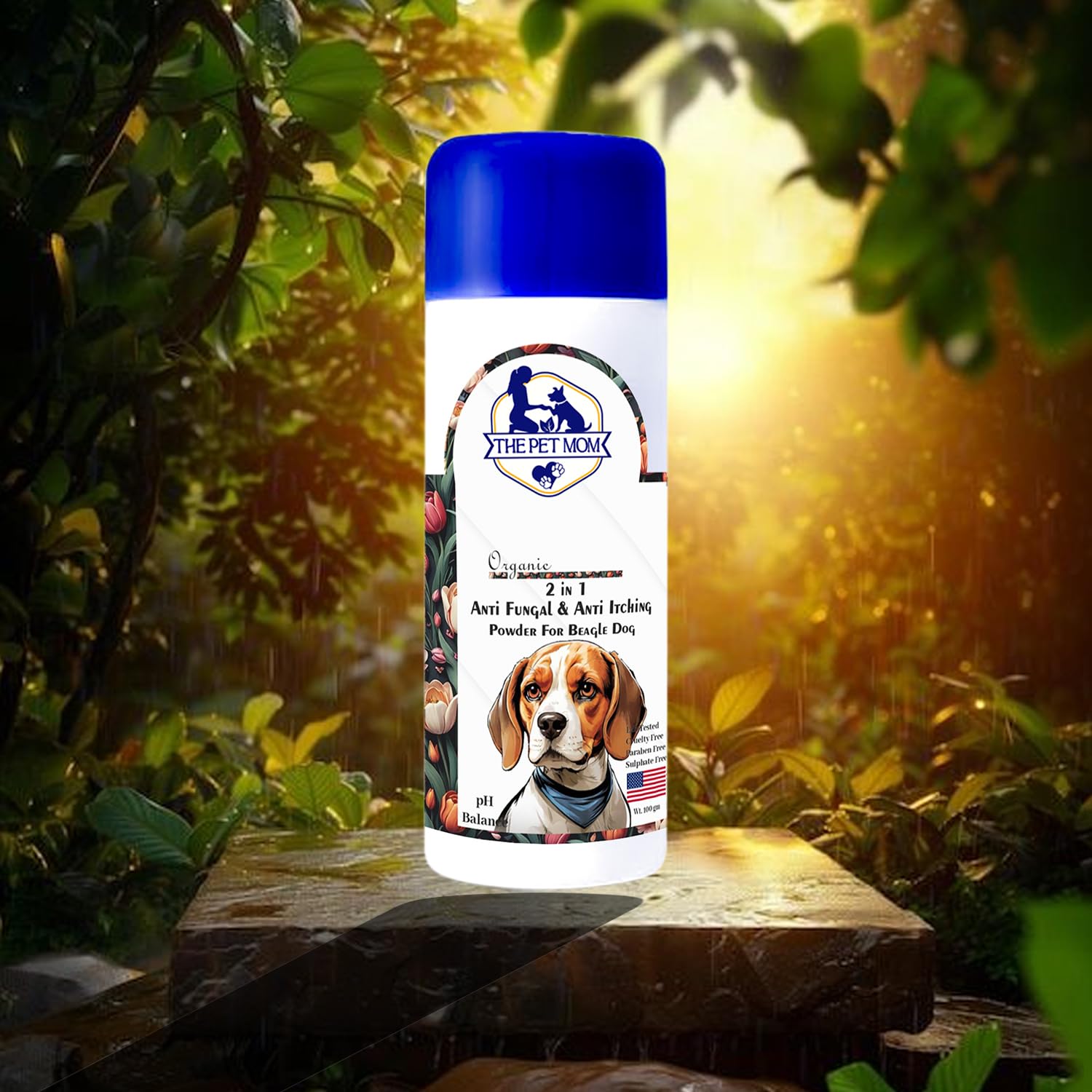 The Pet Mom 2-in-1 Antifungal & Anti-Itching Powder for Beagle Dog, Puppy | Helps in Itchy, Irritation & Fungal Infections | Keeps Skin Dry & Natural Fragrance | Dog Powder for All Breed - 100gm 1