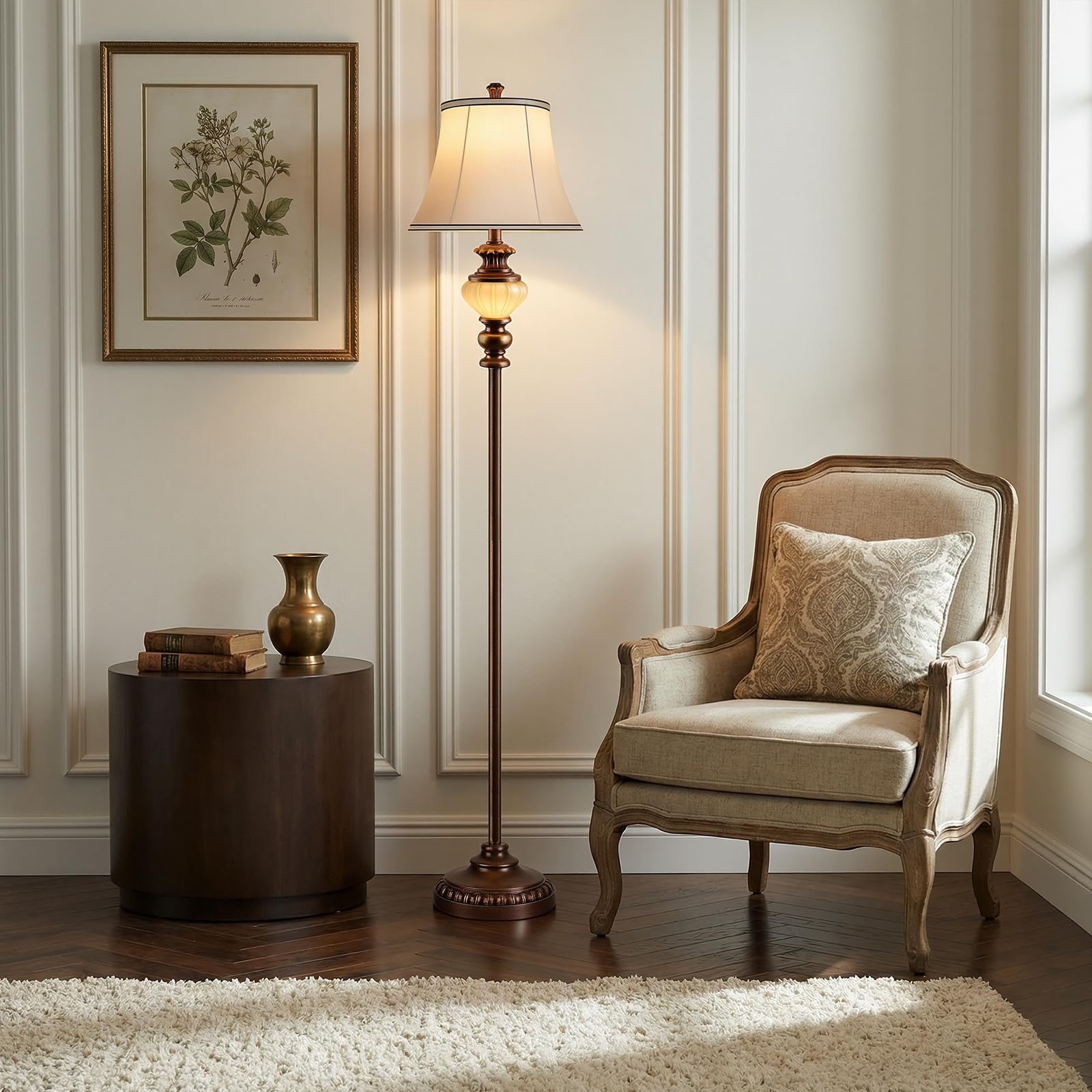 Best Vintage Floor Lamps 2026 3 PARTPHONER 65'' Vintage Floor Lamp for Living Room, Retro Farmhouse Standing Lam — product photo