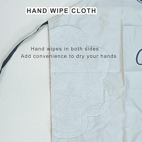 Miniatura 7 de DILLMAN Delantal de cocina para mujer con bolsillos de mano, bolsillo grande, limpieza a mano, impermeable para cocinar y hornear