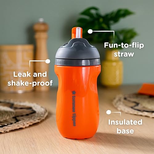 Miniatura 7 de Tommee Tippee Vaso con popote aislado antiderrames botella de entrenamiento para niños de 12 meses a 100 a prueba de fugas asa de transporte