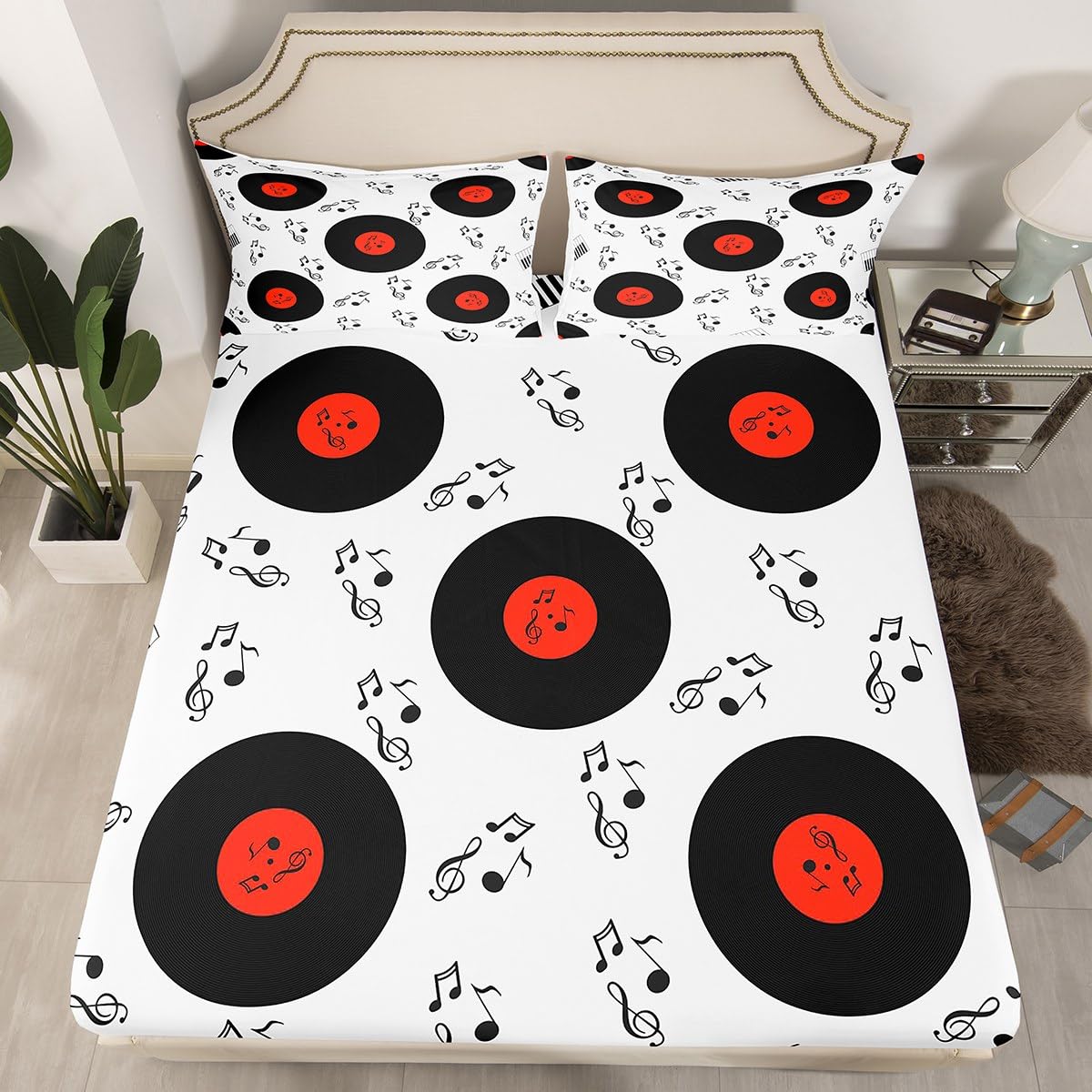 Set Di Biancheria Da Letto Con Motivo Musicale Stampato In 3D Per Bambini E Adulti Copripiumino Per Chitarra Con Federe Copertura In Microfibra Con Chiusura A Cerniera