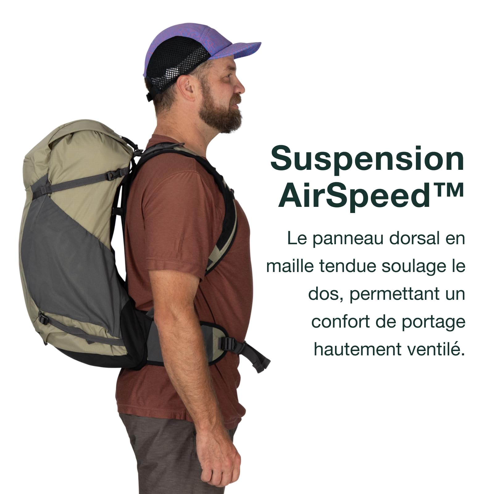 Osprey Hikelite Sac de randonnée unisexe, 32L, Graphite Purple | Sac à dos, sac à dos de voyage, sac de camping, housse de pluie, transport par temps humide, couleur violette, taille OS