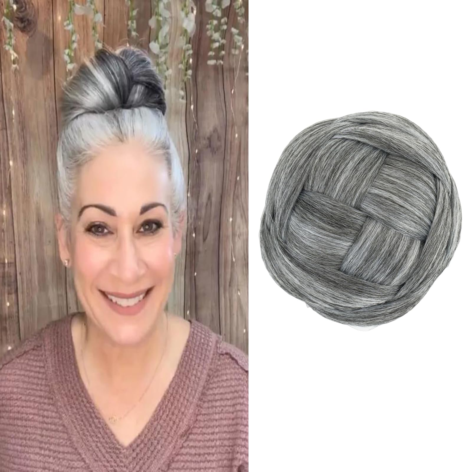 【新品未使用】kinema pile hair band 【グレー】 Amazon.com : Funyn Synthetic Hair Chignon Scrunchie Natural Grey