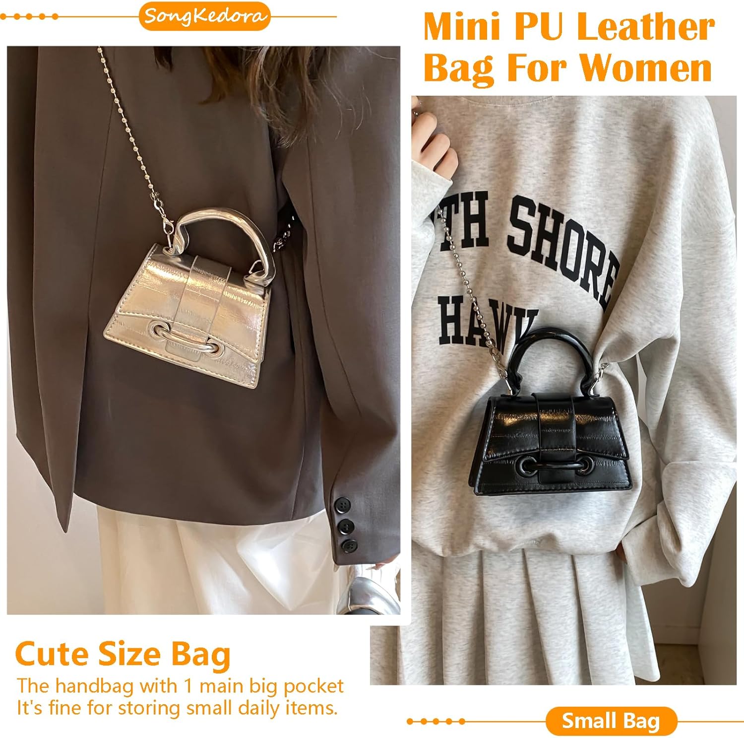 Mini Crossbody Handbag Small Cute Purse Tiny Clutch Trendy Bag Top Handle Shoulder Bag for Prom Wedding - Image 3