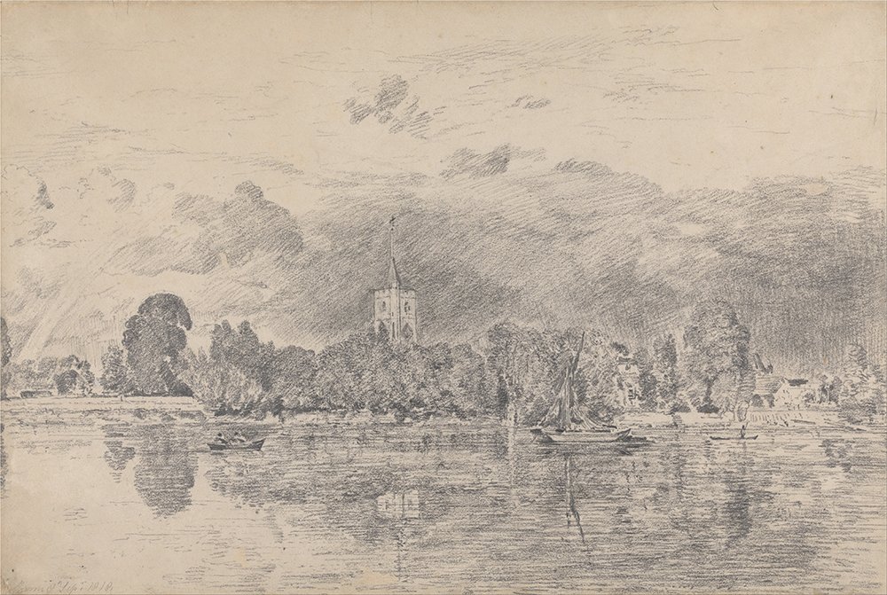 Impression John Constable Fulham Church pour habiller un grand mur vide