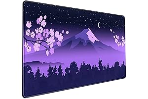 Japanese-themed Desk Mat: A Purple Paradise for Your Workspace