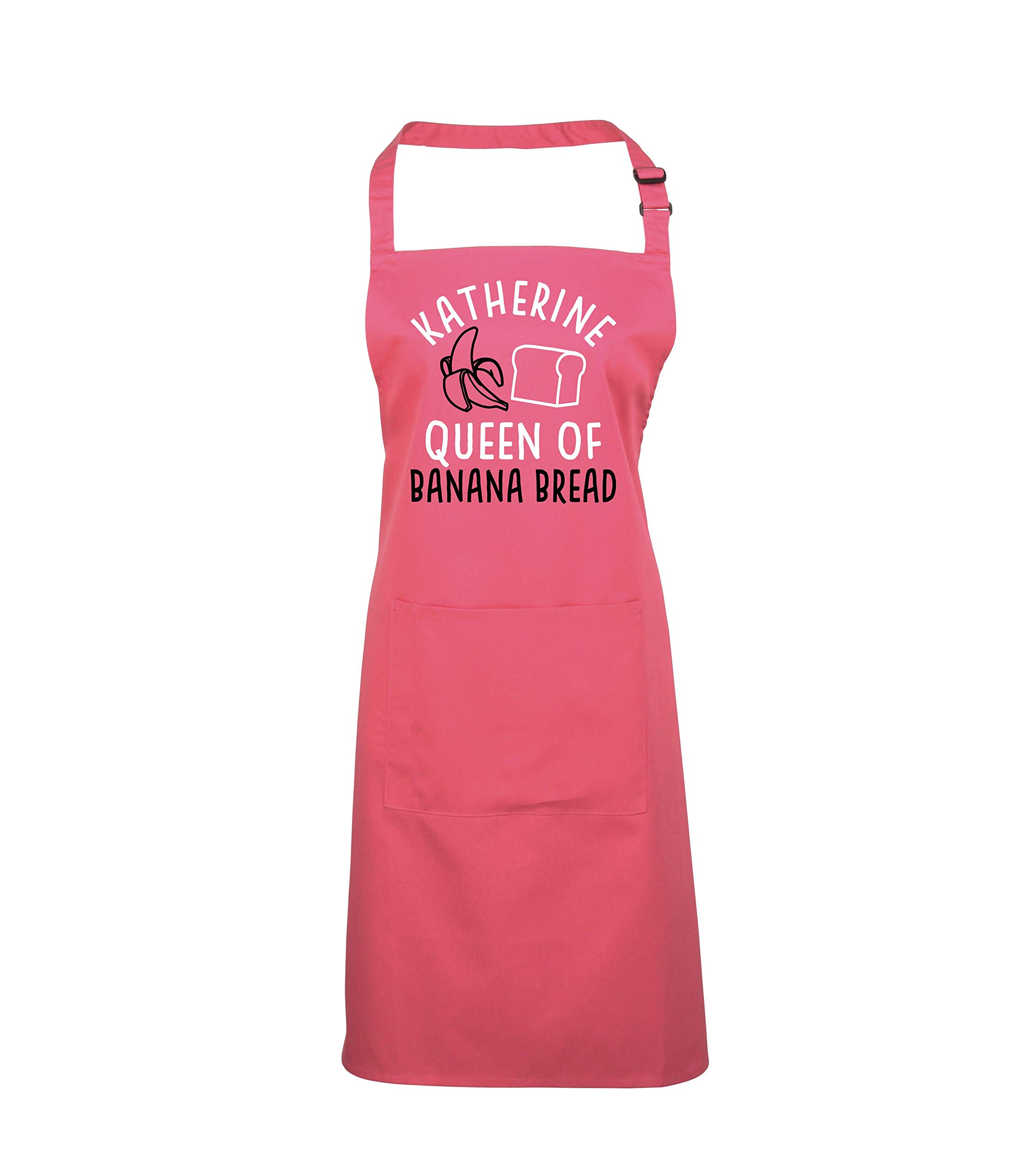 Edward Sinclair Fuchsia Apron Personalised Queen Of With White & Black Print