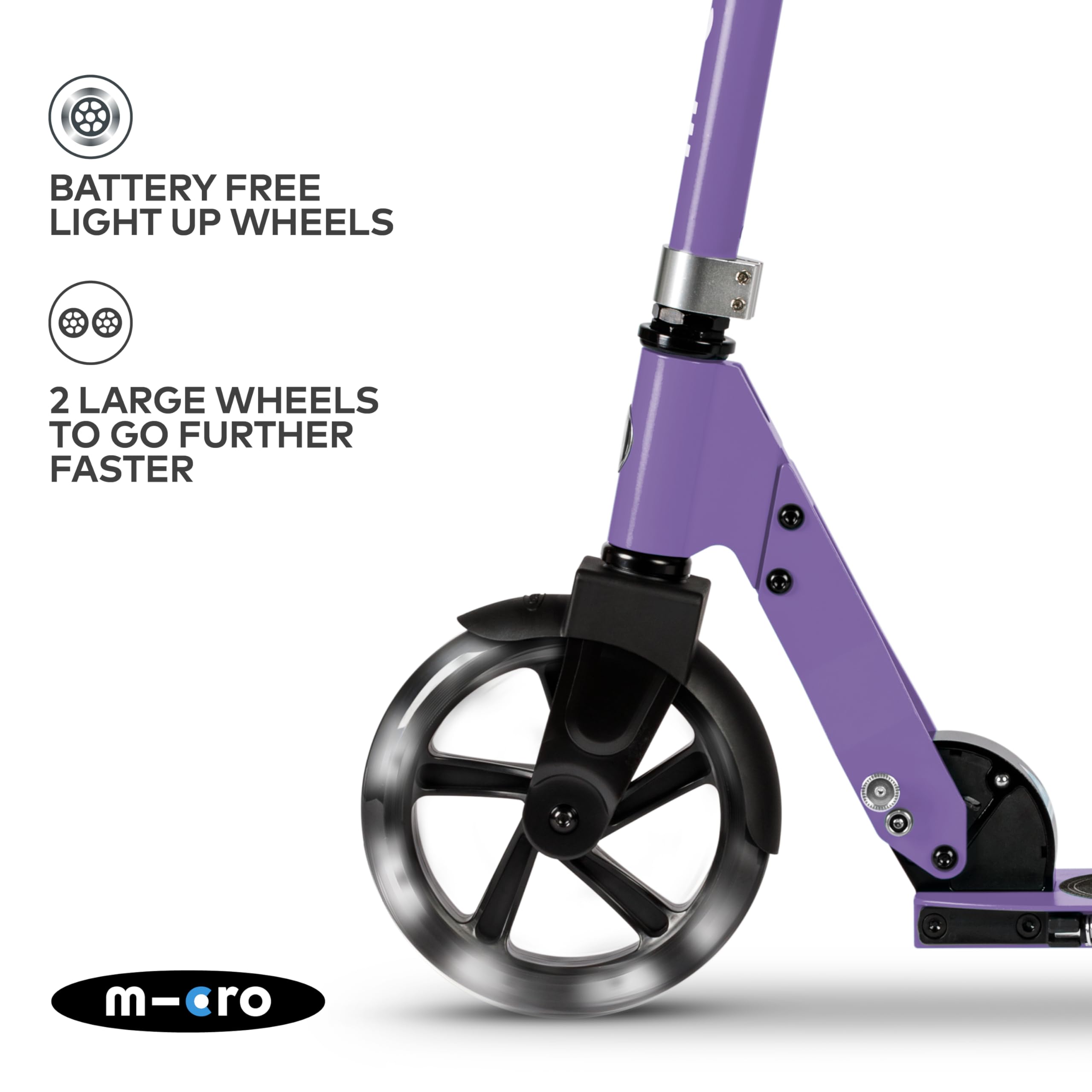 Micro Scooter Cruiser LED lila - höhenverstellbarer Lenker - leuchtende Räder
