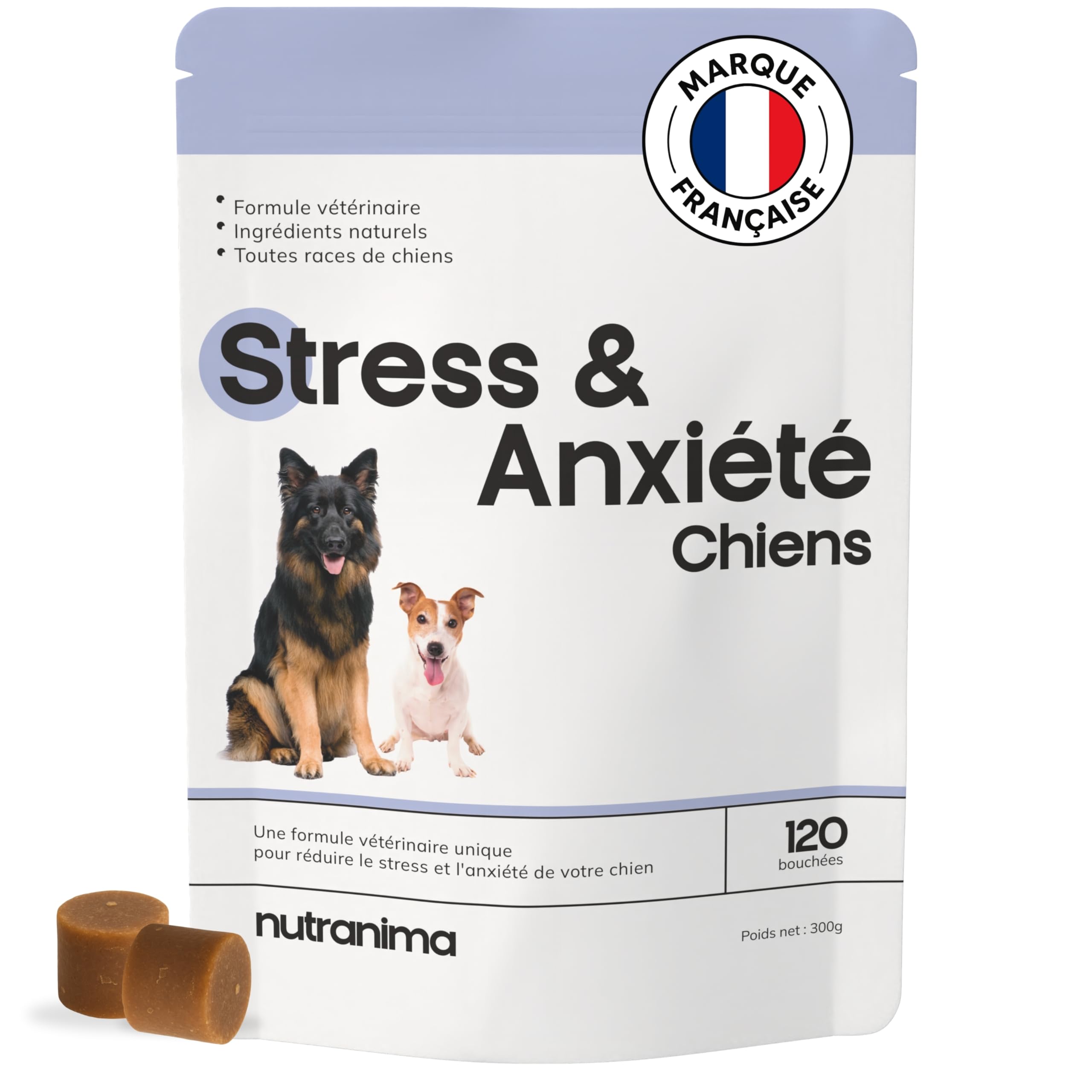 Stress & Ansia Cane | Integratore Lenitivo agli Ingredienti Naturali | 160 Dolcetti Benessere | Sostiene il Comportamento Calmo | Cucciolo, Adulto e Senior | Marca Italiana