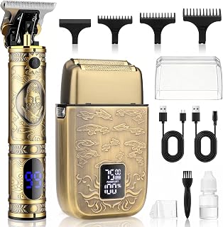 Manscape Foil Shaver & Beard Trimmer for Men,Electric Razor Grooming Kit | Multifunctional,All‑Metal Body,LED Display,Long‑Lasting Battery.For beards,haircuts,styling,body hair & bald fade trimming