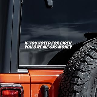 Biden Gas Money Decal Vinyl Sticker Auto Car Truck Wall Laptop | White | 8" x 1"