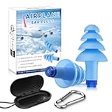 Airplane Earplugs for Pressure Relief, Soft Reusable Ear Protection for Air Travel, Includes Carrying Case, Essential for Adults to Alleviate Pressure and Muffle Engine Sounds (Blue)