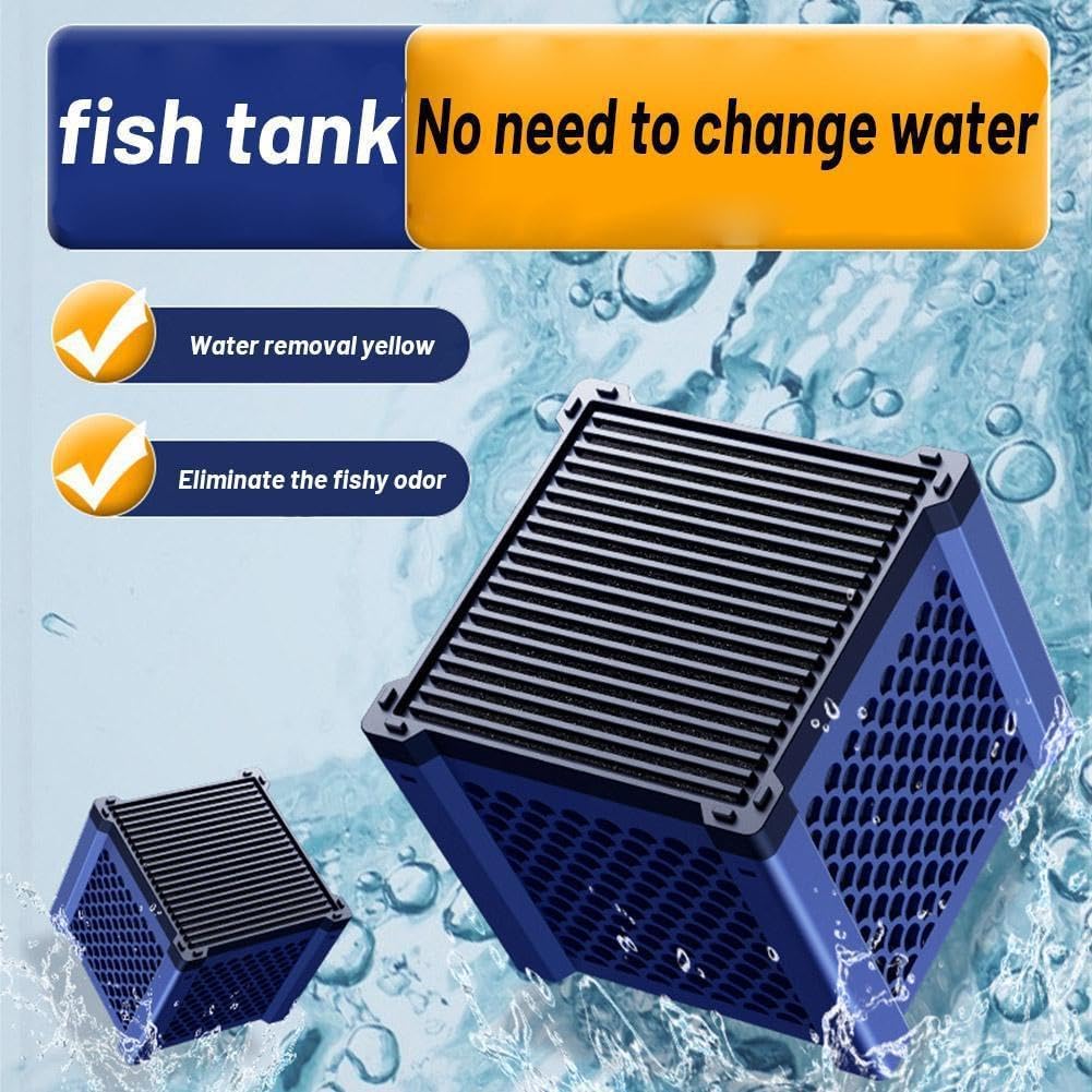 Pure Cube - Filtro per acquario, purificatore per cavalli, eco-acquario con struttura a nido d'ape per acquari, stagni, acquari, purificazione (2 pezzi, blu)