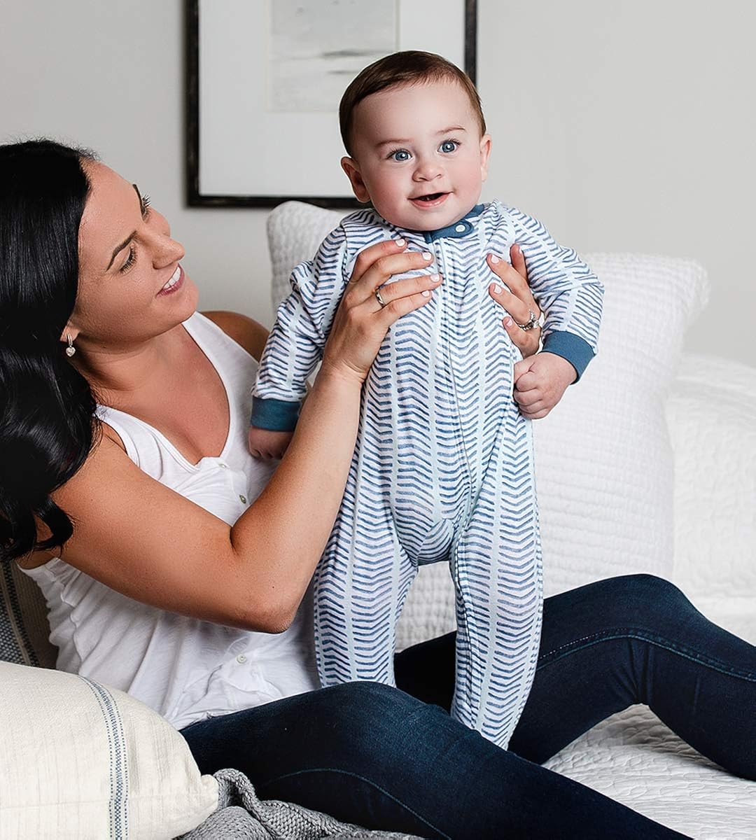 Miniatura 4 de Burts Bees Baby - Pijama de una pieza para bebés niñas de 100 algodón orgánico con cremallera frontal mameluco de bebé para dormir y jugar