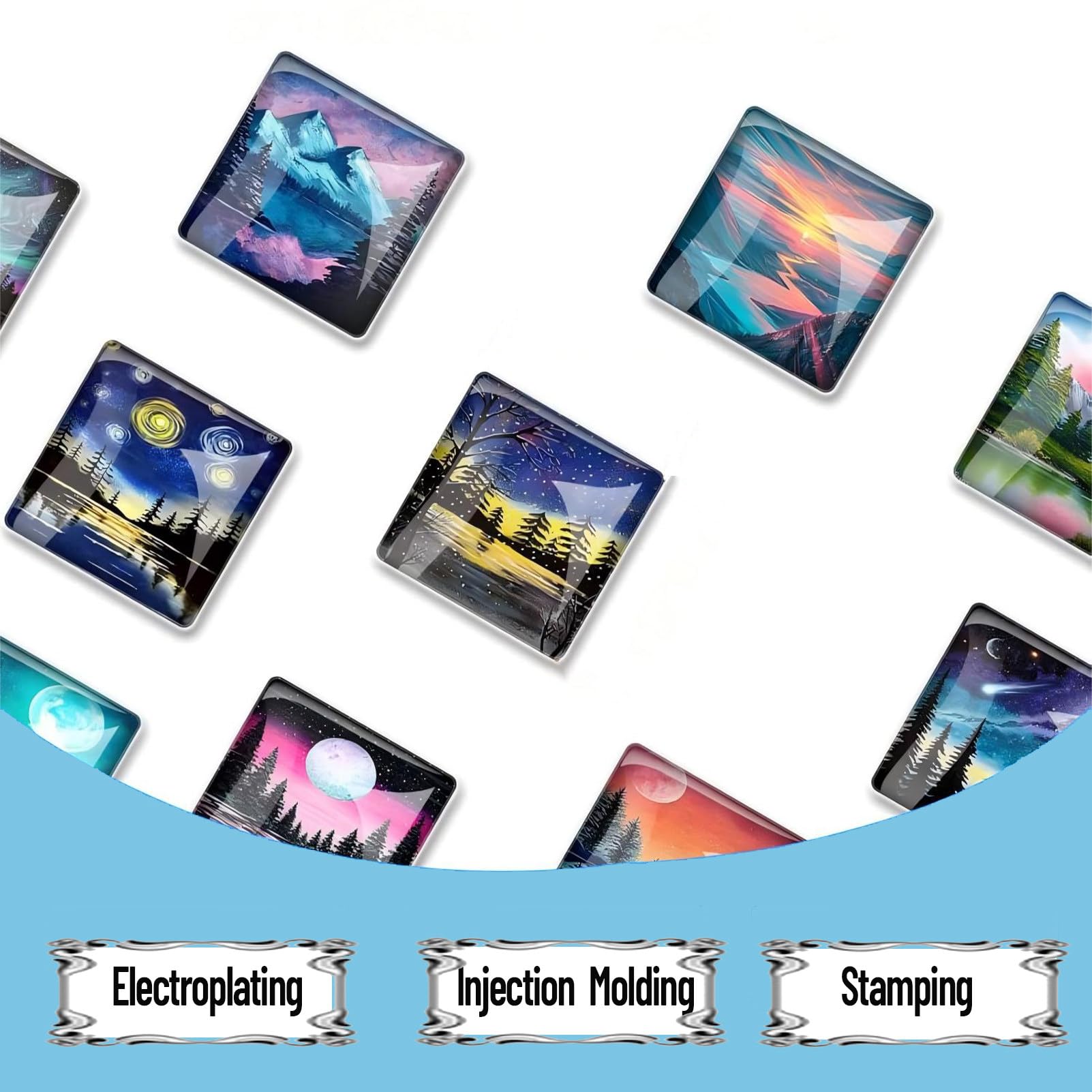 MáQuina para Hacer Imanes FotográFicos, MáQuina para Hacer Botones con Imanes para Refrigerador, Kit De Prensa para Insignias Cuadradas Personalizadas Magnets-200pcsMaterial