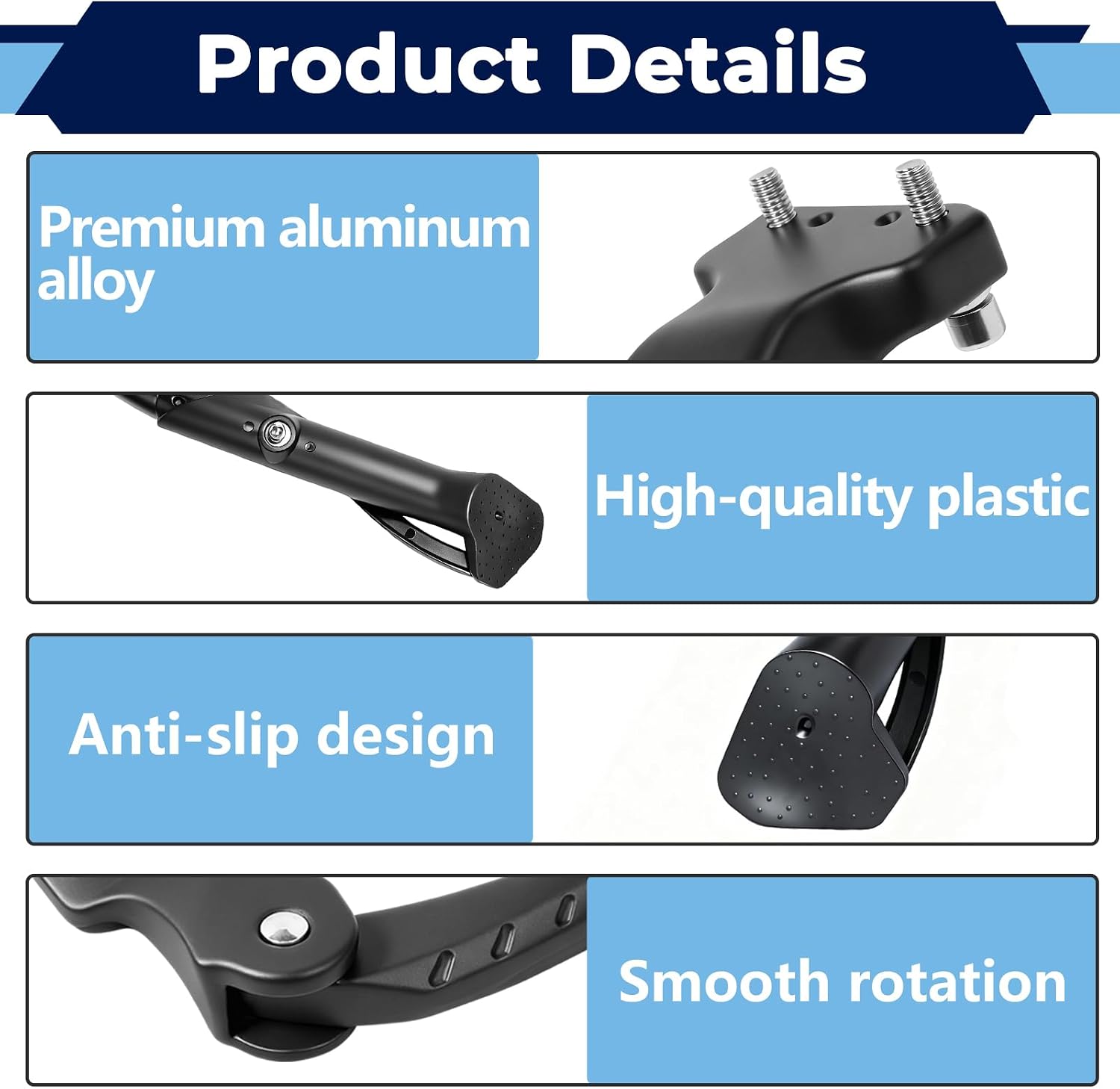 Kickstand for 20-22 Inch Bicycles, Ebike Kickstand Fit for Ridestar Q20, Non-Slip Kick Side Stand