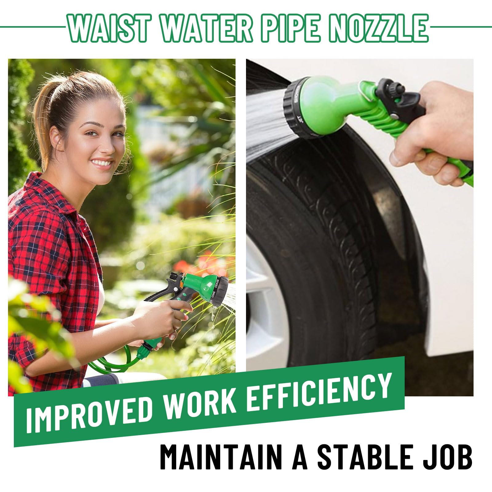 Tubo Flessibile a Spirale Irrigazione, Acqua Tubo Estensibile da Giardino, Spirale Giardino con 5 Funzioni Spruzzo, Applica Giardinaggio Irrigazione Prato (20cm)