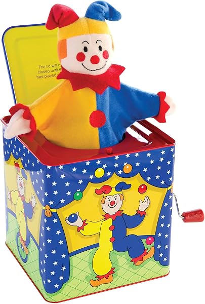 Schylling Jester Jack in the Box - Classic Childrens Musical Toy - Colorful and Durable Tin Box with Silly Jester Plush