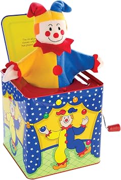 Schylling Jester Jack in the Box - Classic Childrens Musical Toy - Colorful and Durable Tin Box with Silly Jester Plush - Age 18 months and Up
