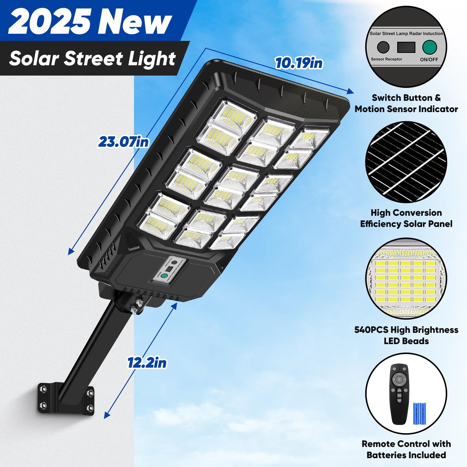 TOWPONICS 6000W Solar Street Lights Replacement, 460000LM Solar