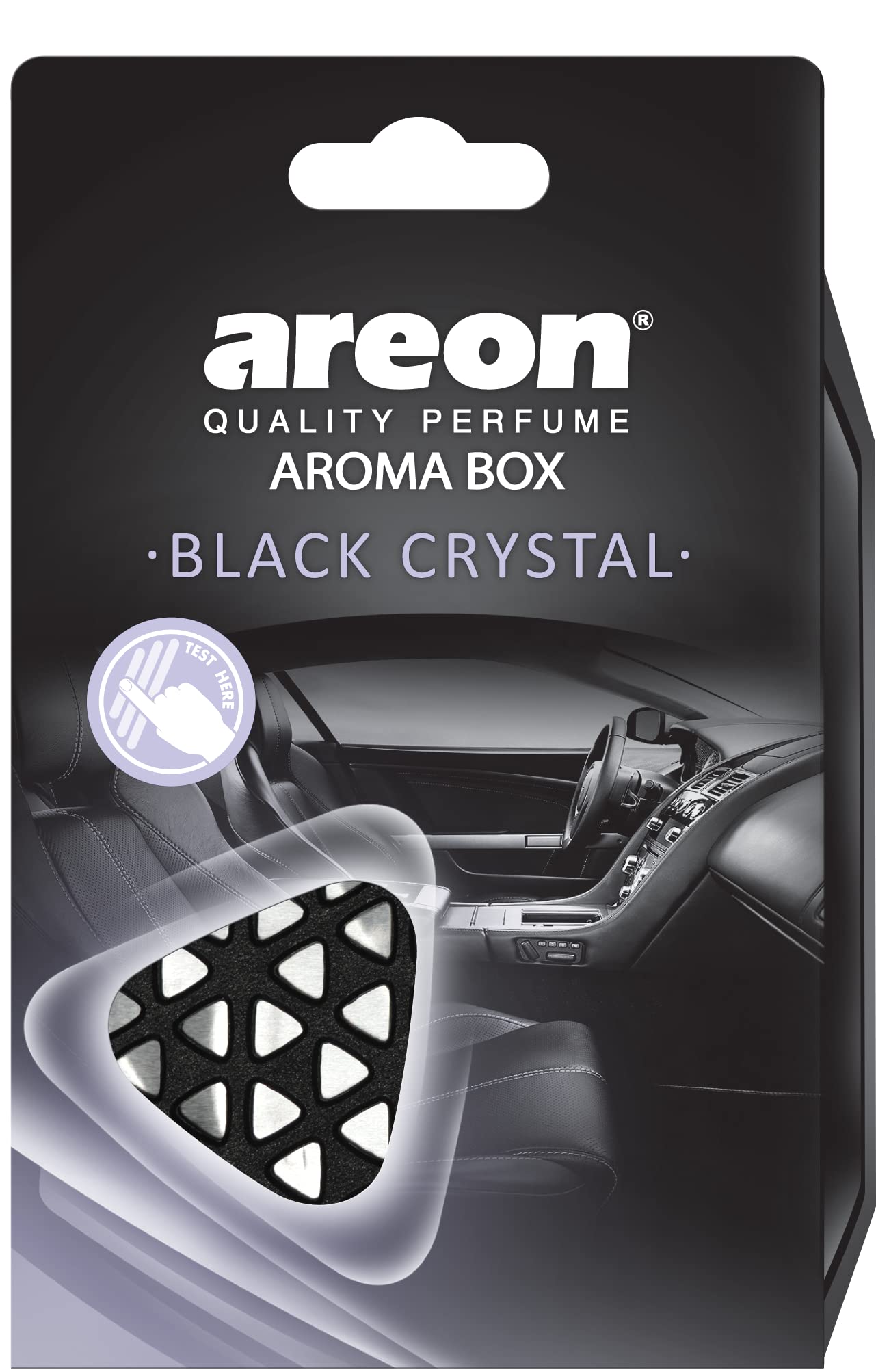 Areon Aroma Box - Black Crystal | Air Freshner for Car | Refresh Every Interior - Car, Office Or Your Home| Eliminate Odors And Refresh The Air