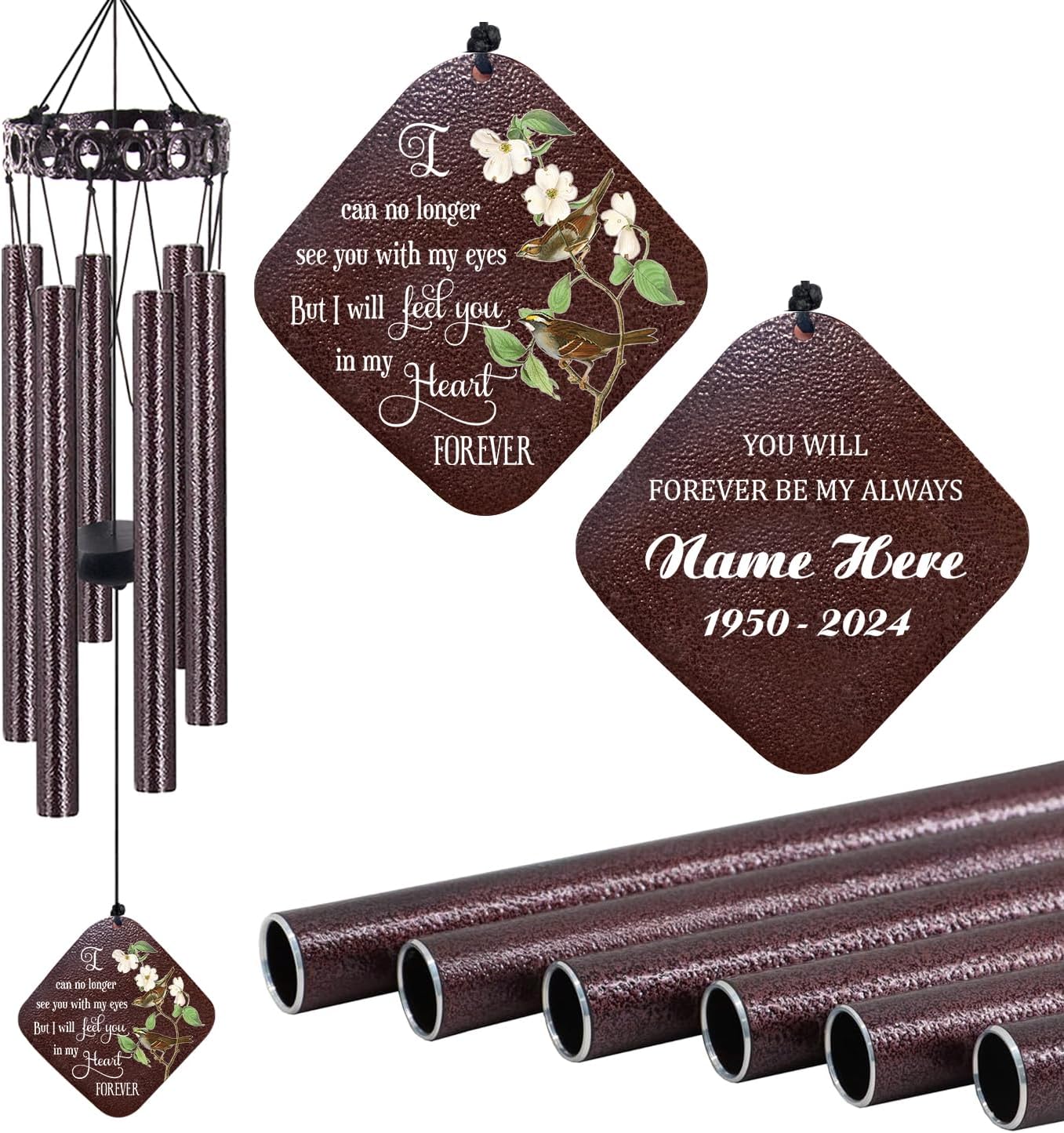 Personalized Wind Chimes, Memorial Wind Chimes 28inch, Custom Wind Chime for Loss of Mother, Loving Memory Wind Chime, Sympathy Gifts Garden Home Decorations