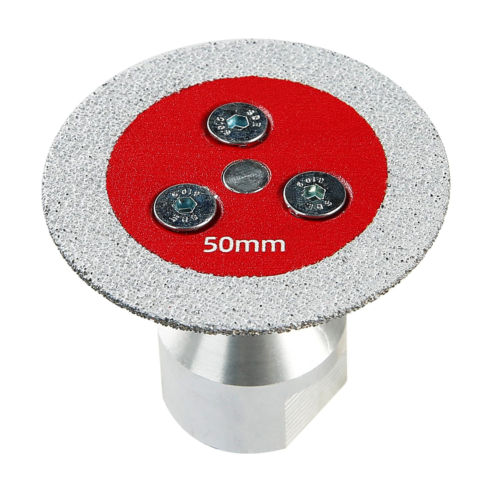 LOZLIN 3 hojas de sierra de espeleología soldadas al vacío de diamante de 50 mm, con brida extraíble de 5/8-11, mini disco de molienda para hormigón, baldosas de cerámica, metal, hojas de sierra (rojo