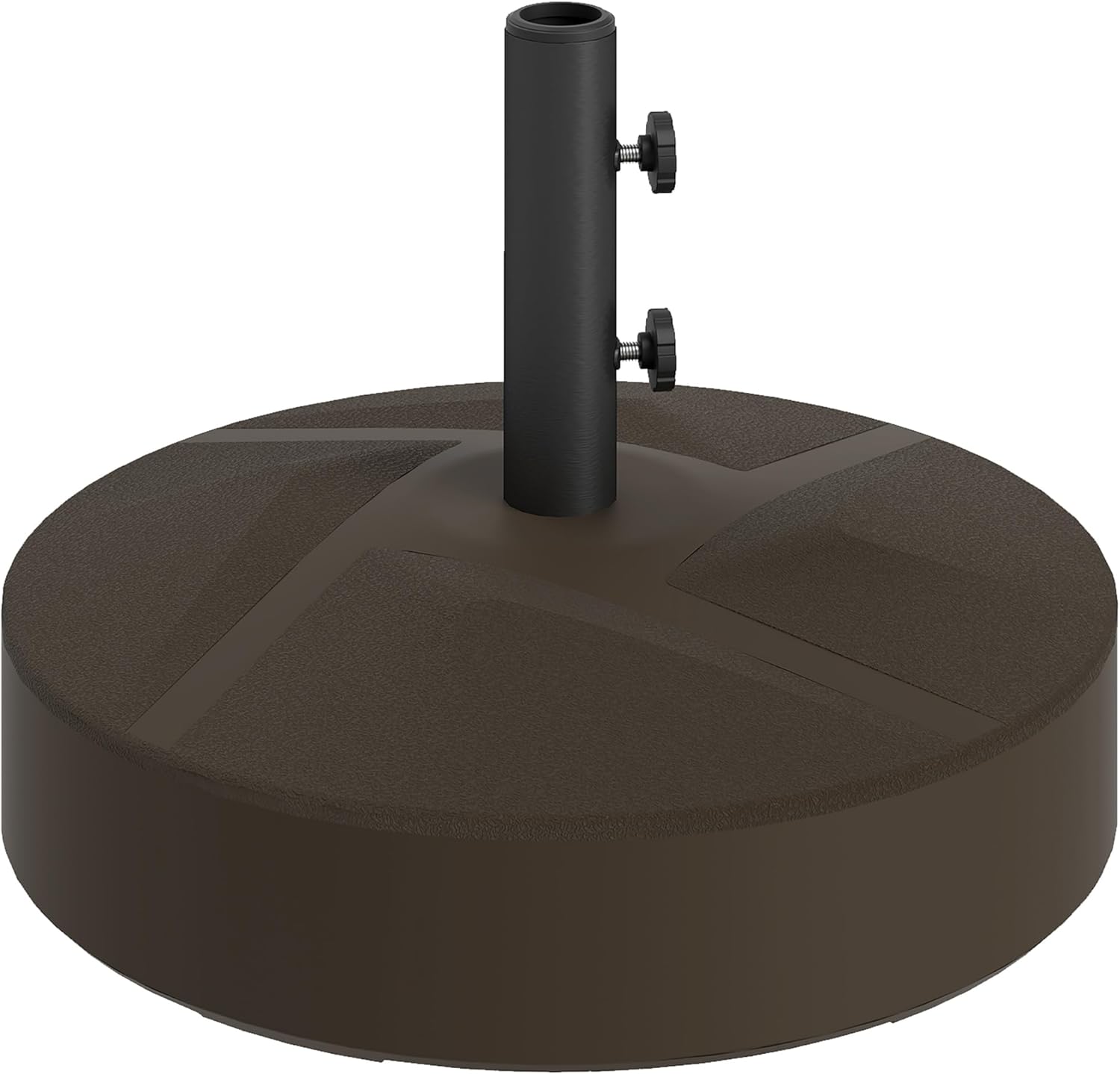 Outsunny Patio Umbrella Base Holder, Heavy Duty Outdoor Umbrella Stand Base, Filled Up to 66lbs with Stand or 55lbs with Water for Garden, Poolside, Brown