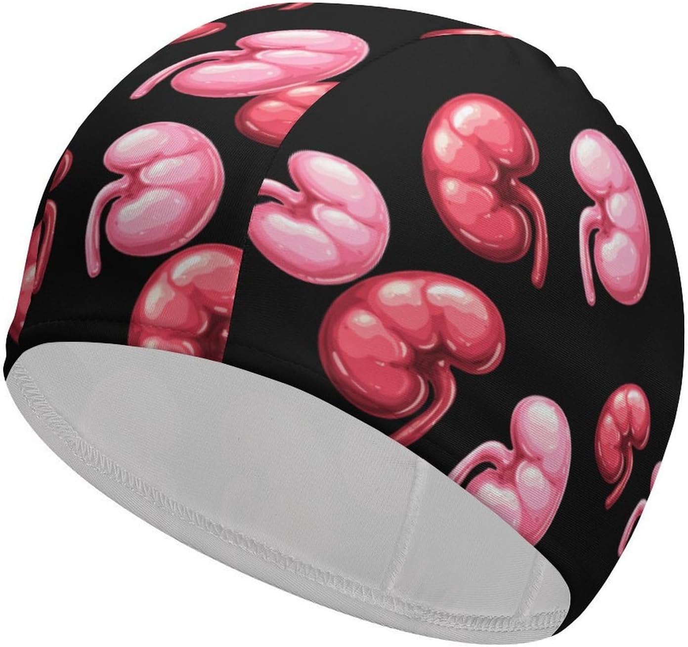 Two Kidney Womens Swim Cap for Men Adult Swimming Hat Curly Short Medium Long Hair