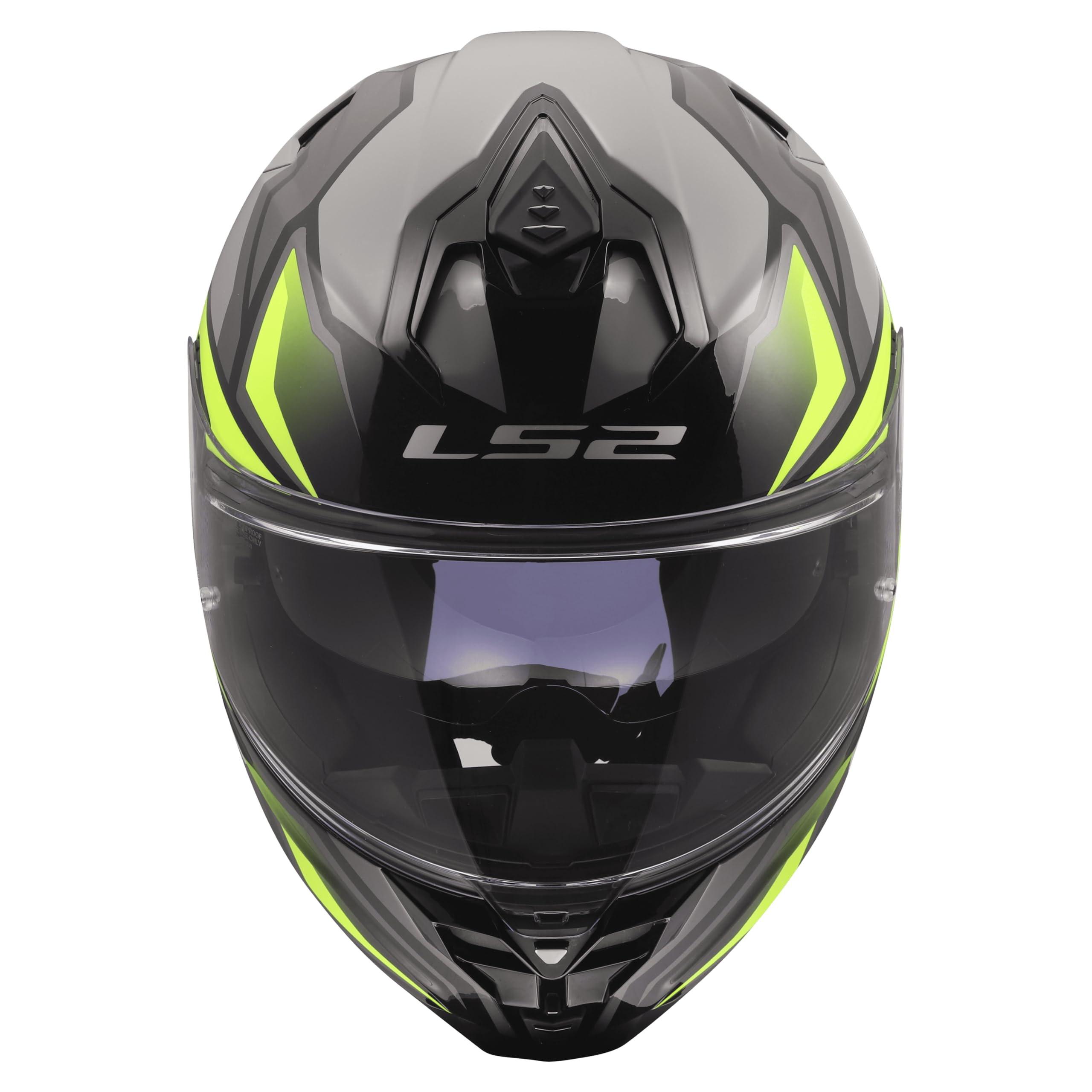 LS2, Integraler Motorradhelm CHALLENGER II VIPER Grey H-V Yellow, L