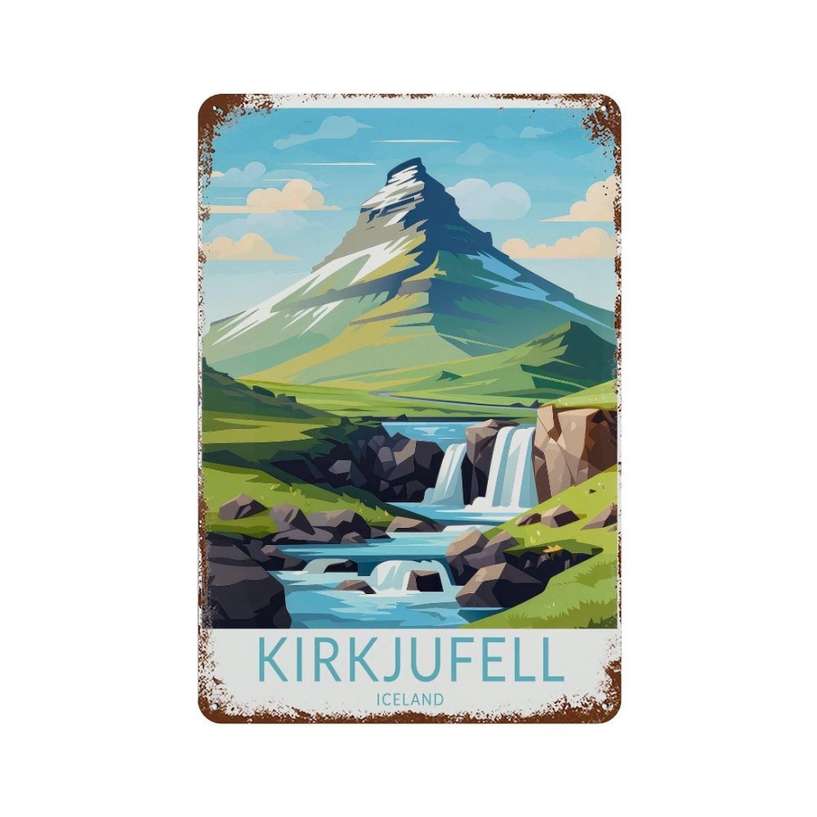 xiaoxiaoshen Kirkjufell Reykjavík Travel Iceland Wall Decor Art Metal Tin Poster Modern Home Decor Art Home Bar Shop Decorations Vintage Sign 30x20cm