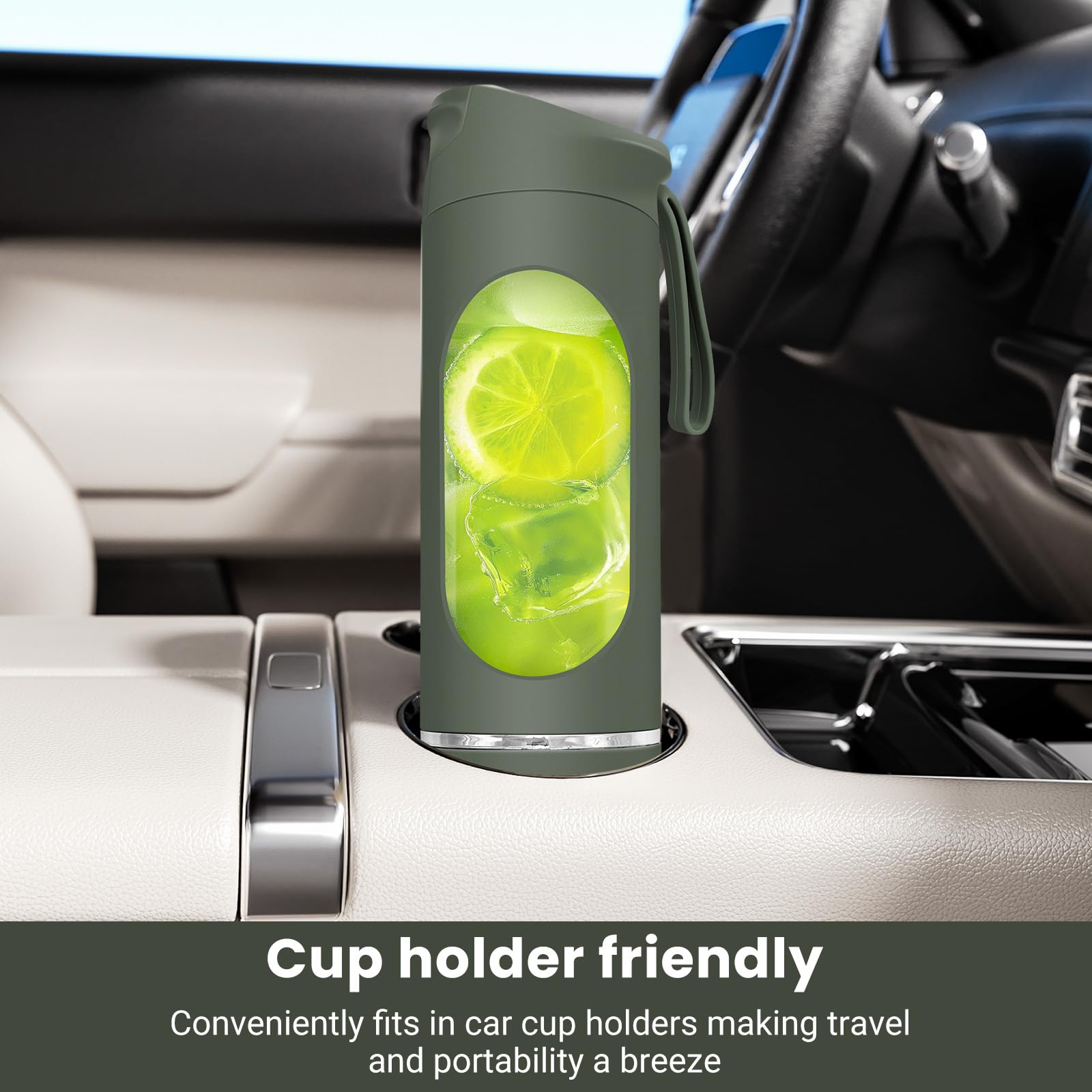 Mixeur Portable 500ml USB Personnel pour Shakes Smoothies | PCTG sans BPA, lames 304SS, 50 W, Ice Crush, USB-C, 500 ml, léger, à domicile, bureau, salle de sport, voyage (vert)
