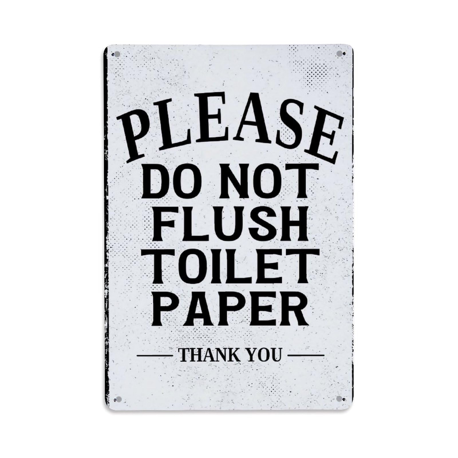 Jdfenggu Vintage Please Do Not Flush Toilet Paper Retro Metal Tin Sign, Metal Poster For Bar, Home, Man Cave, Kitchen, Laundry Room Art Decor 8X12 Inch