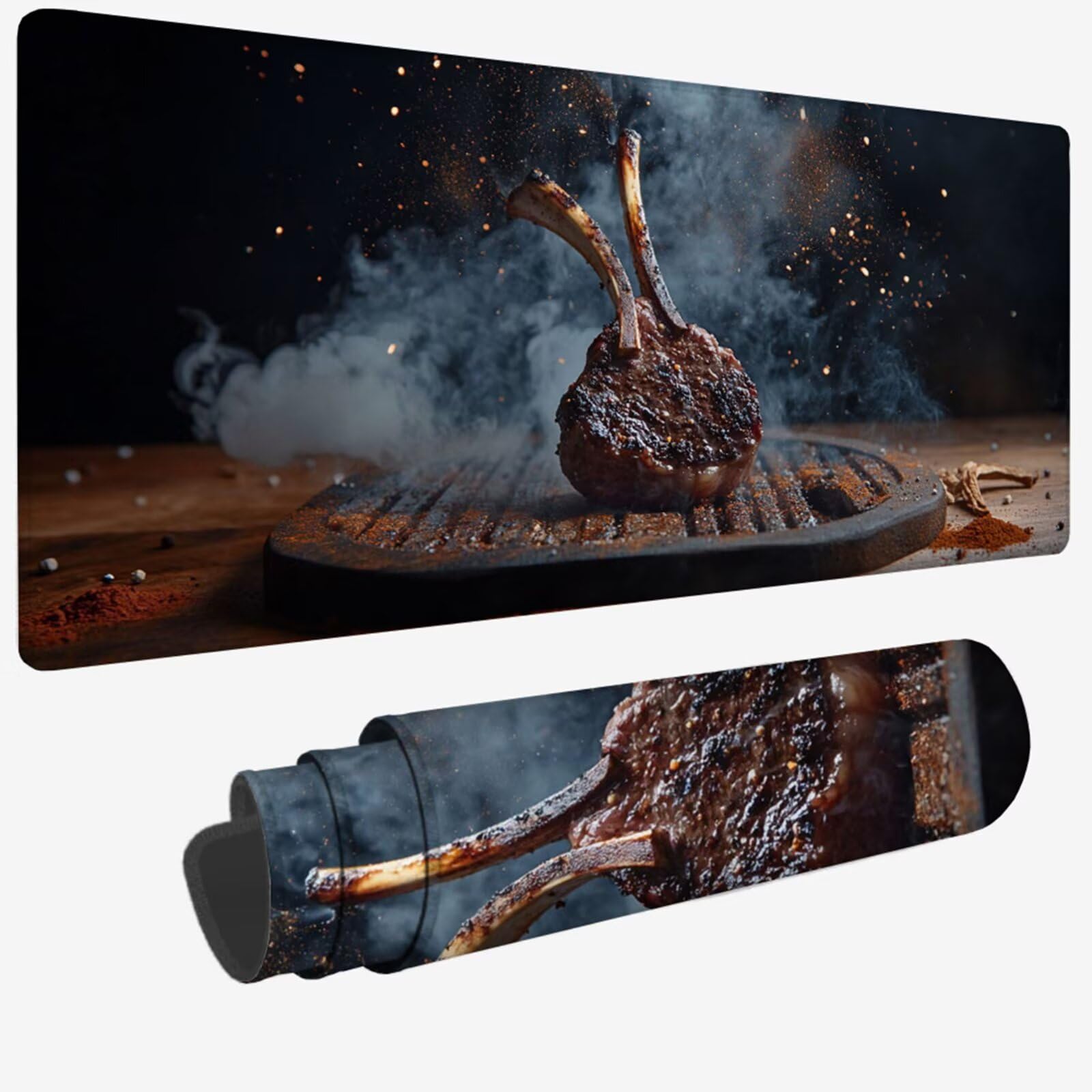 Podkładka pod mysz XXL 1400 x 600 x 3 mm, duża czarna podkładka pod mysz z wodoodporną i gumową antypoślizgową kuchnią pod ręką zszyte krawędzie, poprawia precyzję i szybkość dla gracza W-44